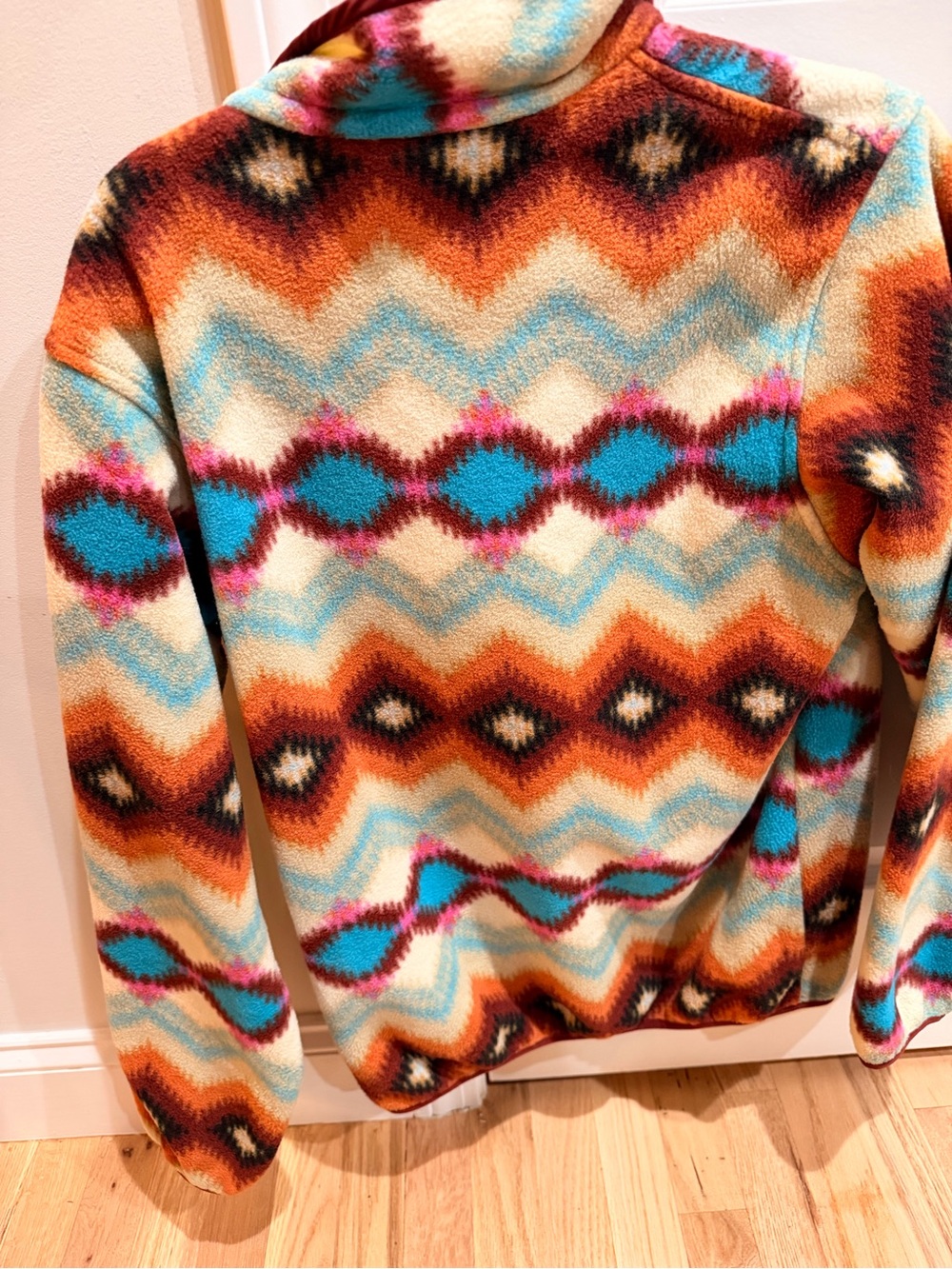 Patagonia Synchilla Fleece Jacket - Teal, Rust & Cream Pattern - Picture 3 of 3